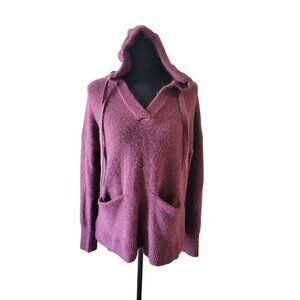 Marled Reunited Clothing V-Neck Long Sleeve Hoodie Sweater Size S Lagenlook